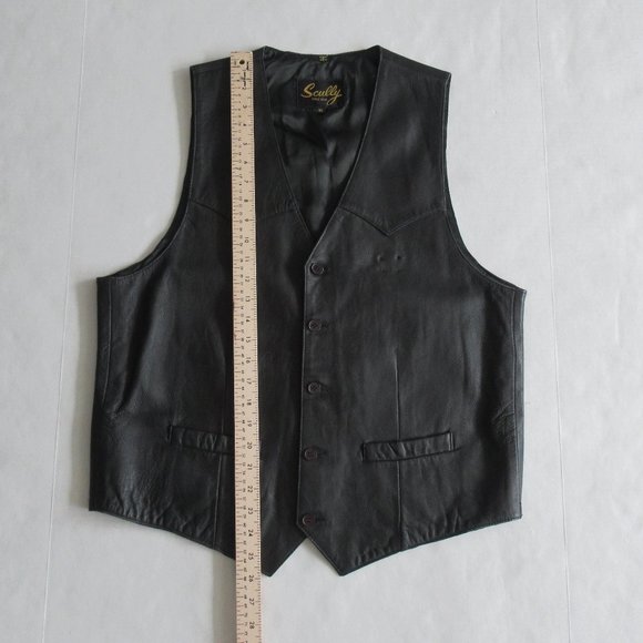 Scully Leather Harley Davidson Patch Men Vest X Large Pockets Fully Lined Black - Picture 12 of 15
